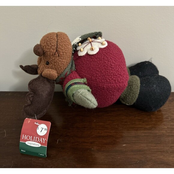 Christmas Moose Plush Holiday Inspirations Knit Scarf Snowflake Sweater Decor - Picture 9 of 12